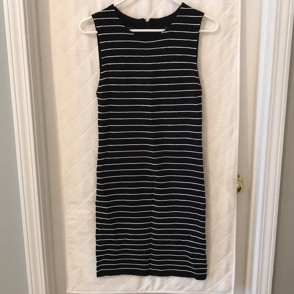 Alice + Olivia black/ white stripe bodycon dress